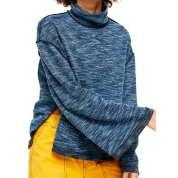Free People Women's Sunny Days Knit Oversized Turtleneck Sweater Size XS - Picture 13 of 14
